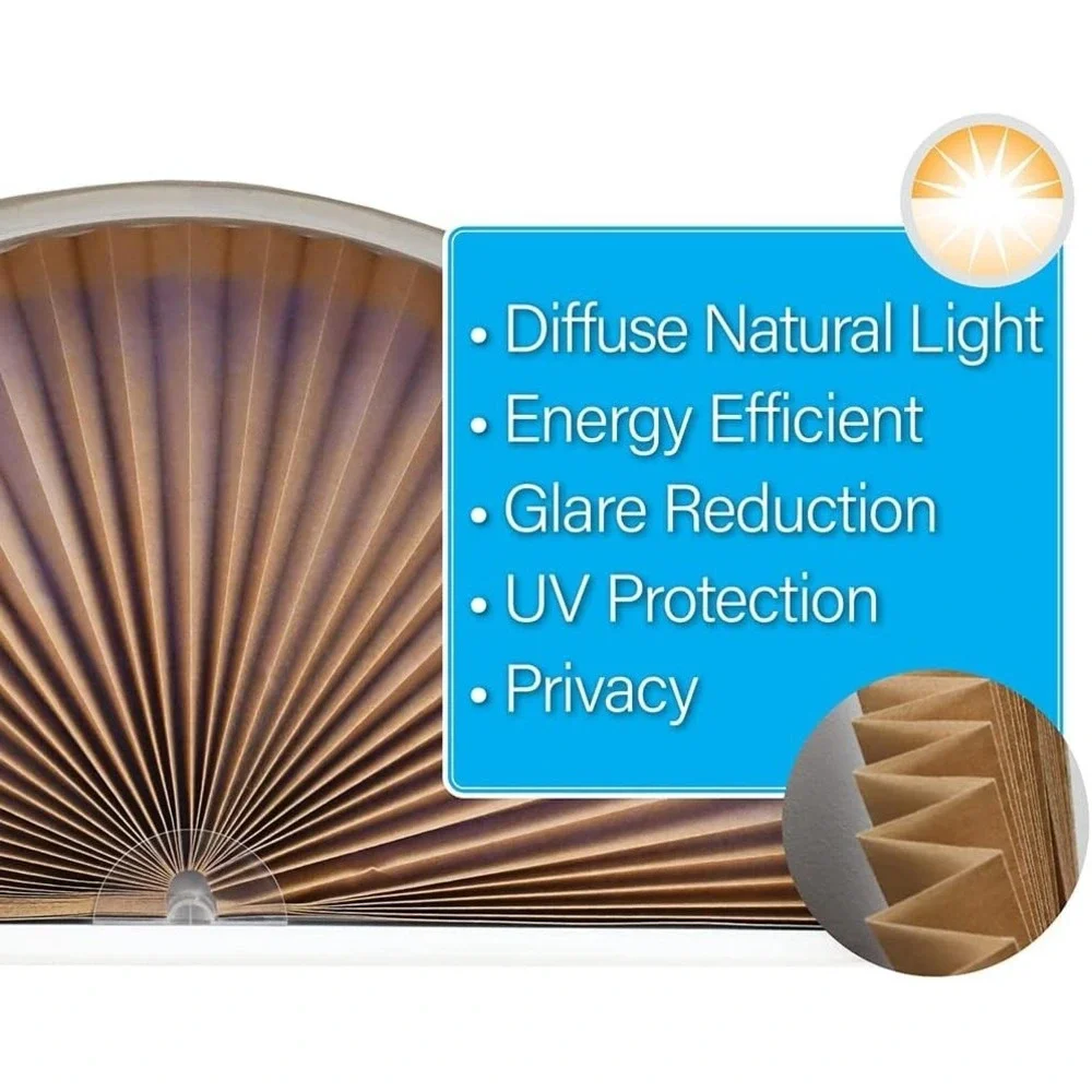 Redi Shade 72x36 Arch Light Filtering Window Shade Pleated Fabric No Tools Insta